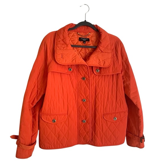 Talbots Diamond Quilted Lightweight Jacket L Petite LP Orange - Picture 1 of 8
